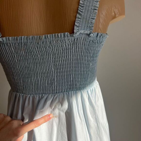ZARA Light Blue Smocked Tiered Dress – Size XS - Picture 6 of 10